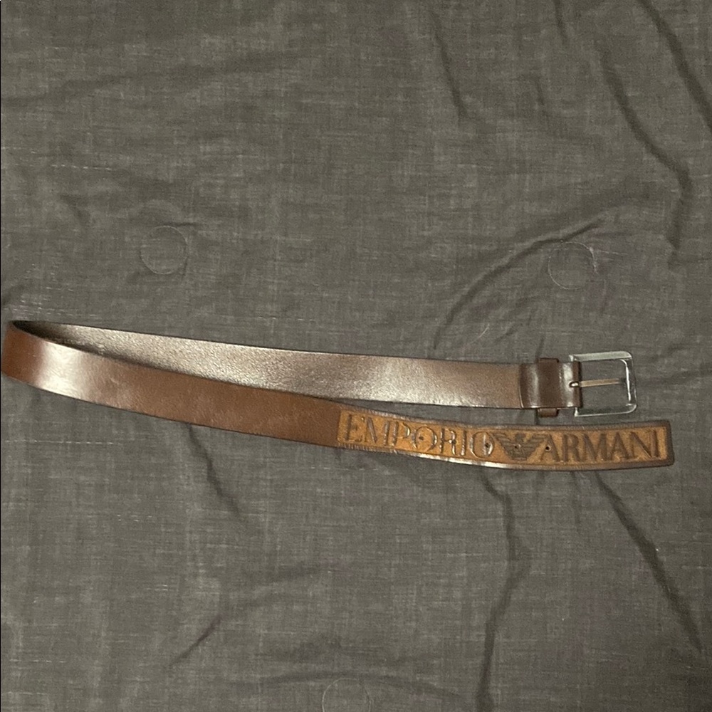 Emporio Armani Brown Belt Accessories